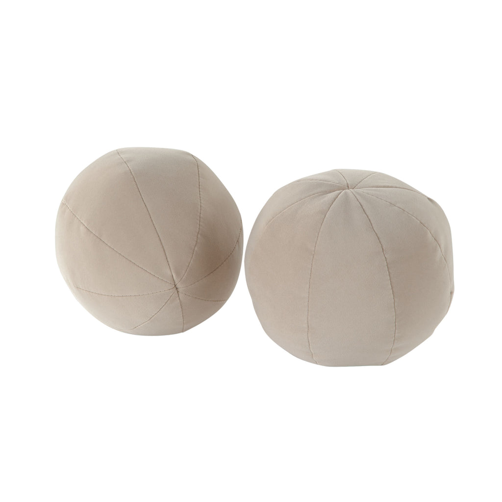 Set of (2) 10" Round Accent Pillows in Light Camel Performance Velvet by Diamond Sofa