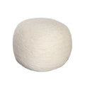 Round Pouf in White Dyed Natural Wool by Diamond Sofa