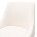 Set of (2) Quinn Dining Chairs w/ Vertical Outside Pleat Detail and Contoured Arm in Cream Velvet w/ Brushed Gold Metal Leg by Diamond Sofa