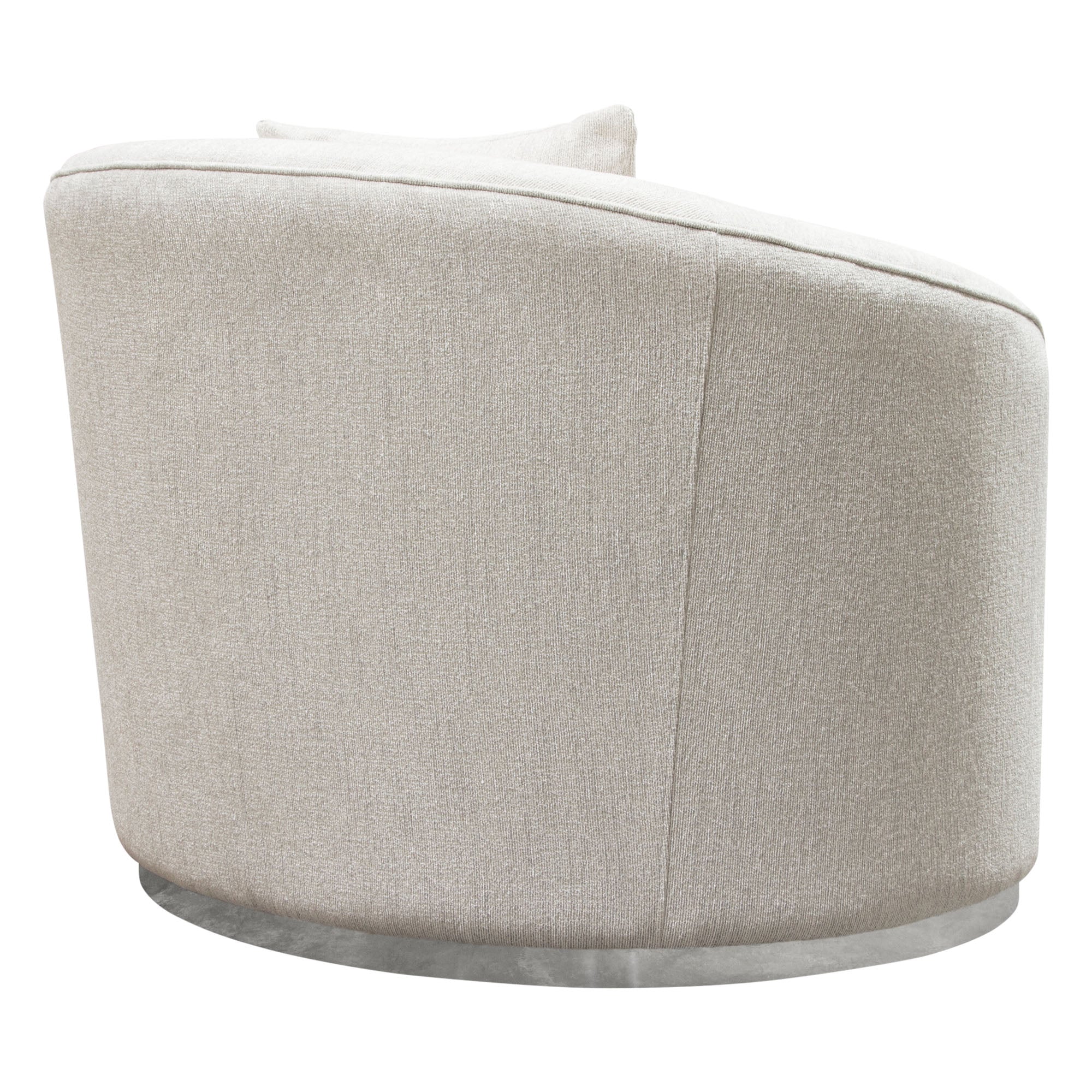 Raven Chair in Light Cream Fabric w/ Brushed Silver Accent Trim by Diamond Sofa