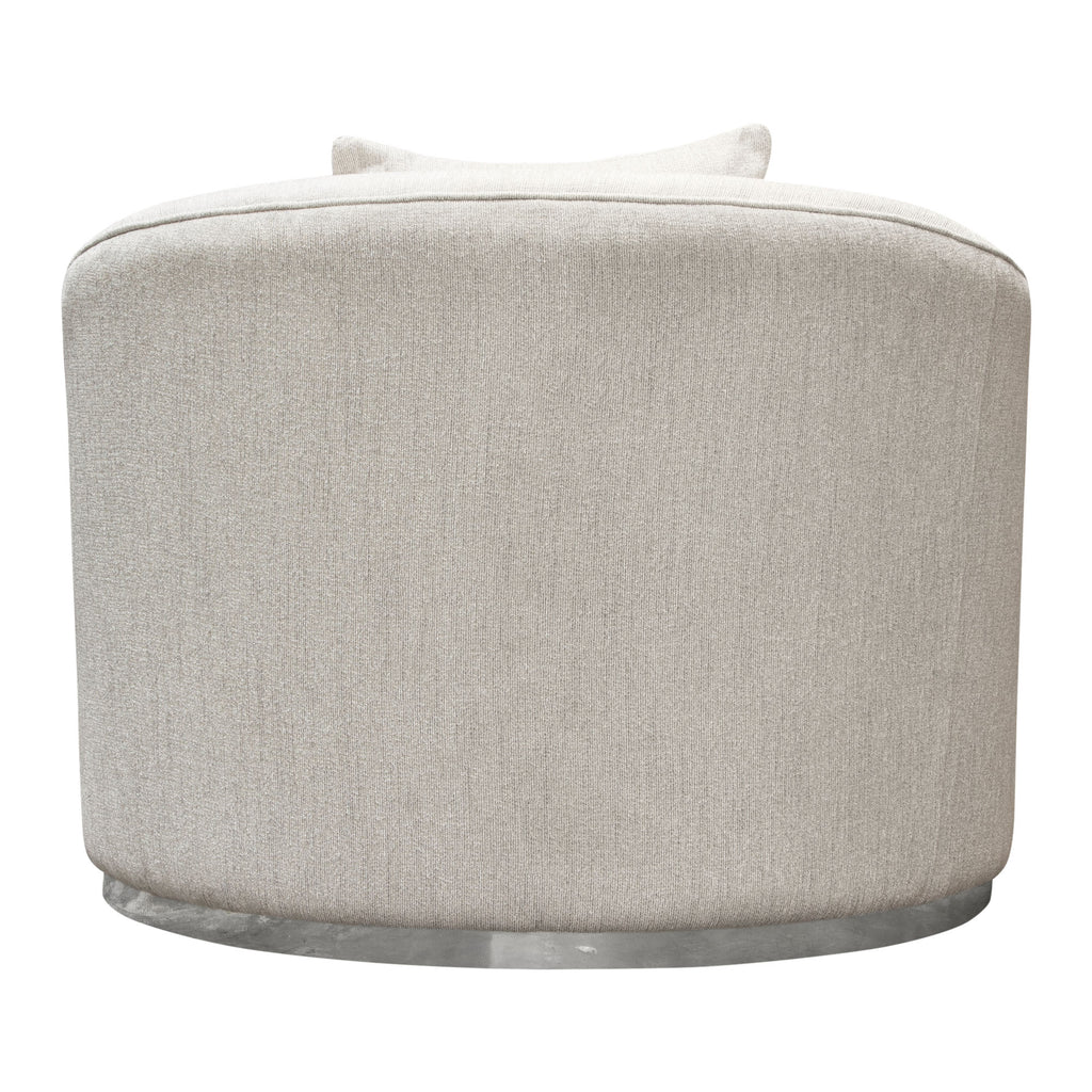 Raven Chair in Light Cream Fabric w/ Brushed Silver Accent Trim by Diamond Sofa