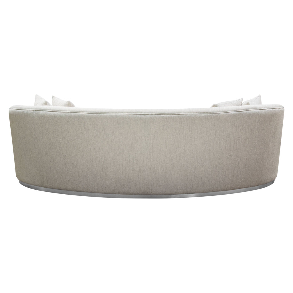 Raven Sofa in Light Cream Fabric w/ Brushed Silver Accent Trim by Diamond Sofa