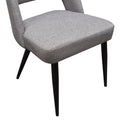 Set of (2) Reveal Dining Chairs in Grey Fabric w/ Black Powder Coat Metal Leg by Diamond Sofa