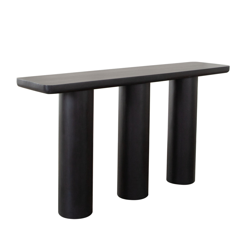 Rune 60" Console Table with Acacia Wood Top & Iron Leg Base in Black Finish by Diamond Sofa