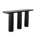 Rune 60" Console Table with Acacia Wood Top & Iron Leg Base in Black Finish by Diamond Sofa