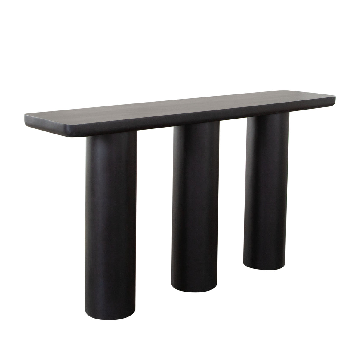 Rune 60" Console Table with Acacia Wood Top & Iron Leg Base in Black Finish by Diamond Sofa
