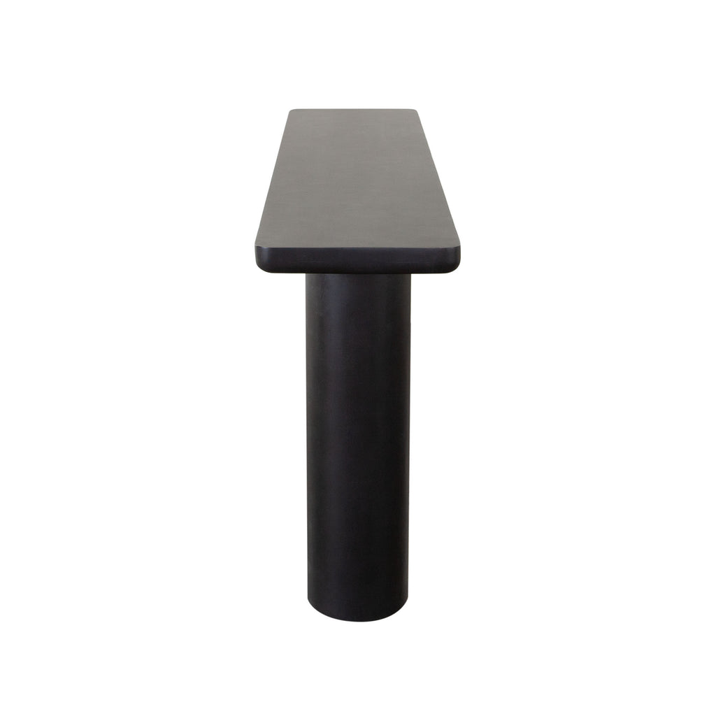 Rune 60" Console Table with Acacia Wood Top & Iron Leg Base in Black Finish by Diamond Sofa