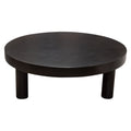 Rune 42" Round Cocktail Table w/ Solid Acacia Wood Top & Iron Leg Base in Black Finish by Diamond Sofa
