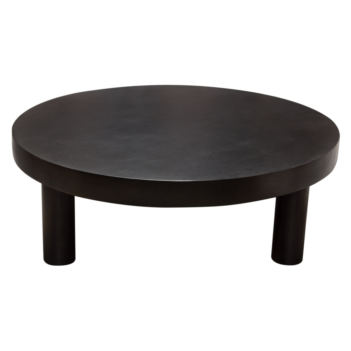 Rune 42" Round Cocktail Table w/ Solid Acacia Wood Top & Iron Leg Base in Black Finish by Diamond Sofa