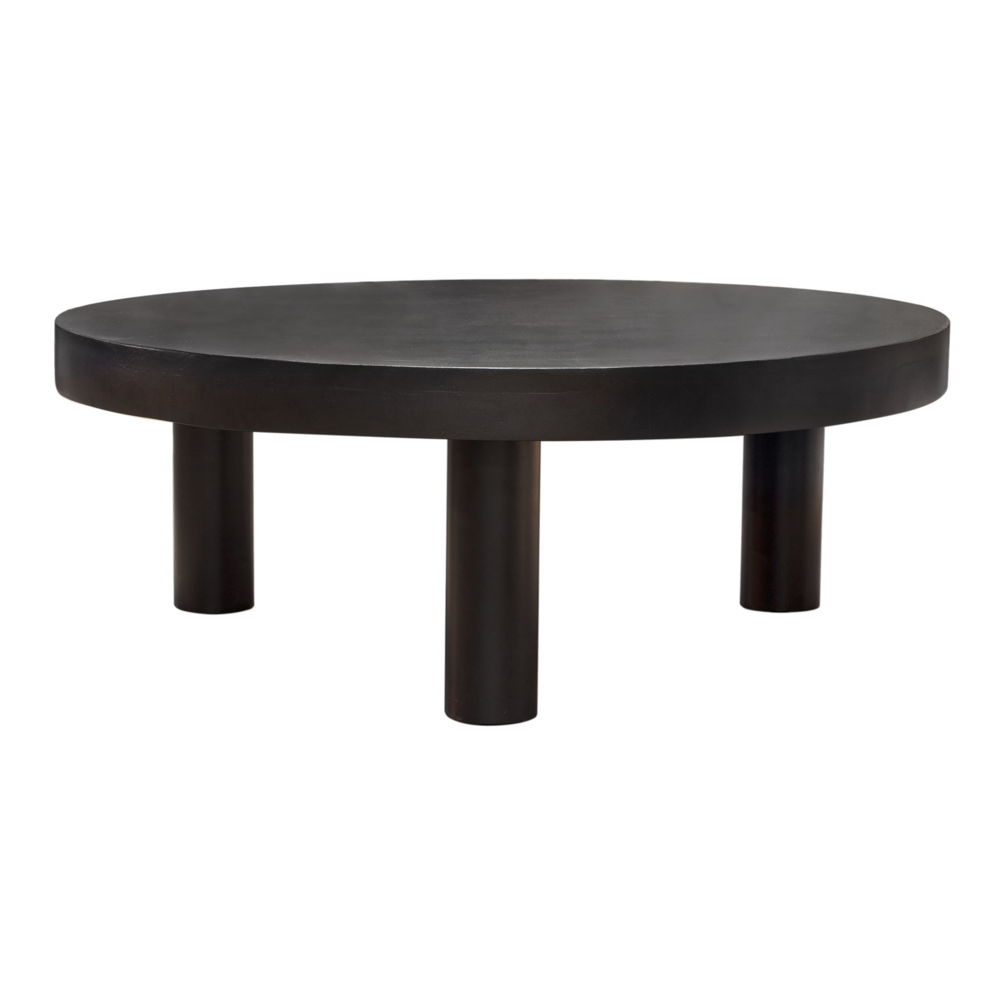Rune 42" Round Cocktail Table w/ Solid Acacia Wood Top & Iron Leg Base in Black Finish by Diamond Sofa
