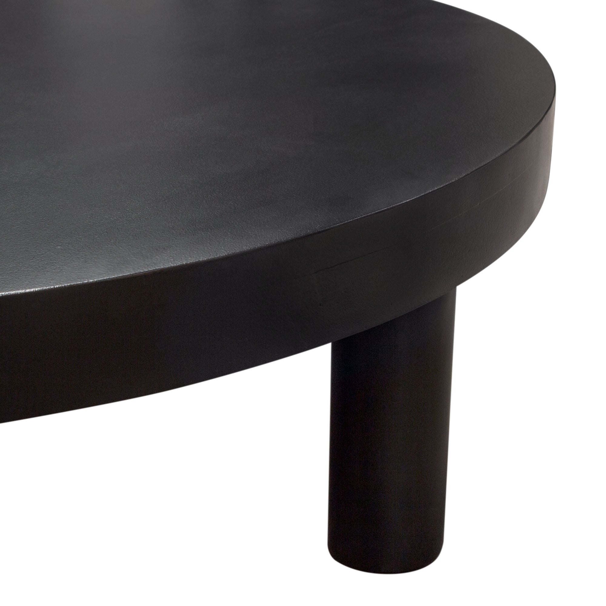 Rune 42" Round Cocktail Table w/ Solid Acacia Wood Top & Iron Leg Base in Black Finish by Diamond Sofa - styled in a staged room by Center Stage Home Design