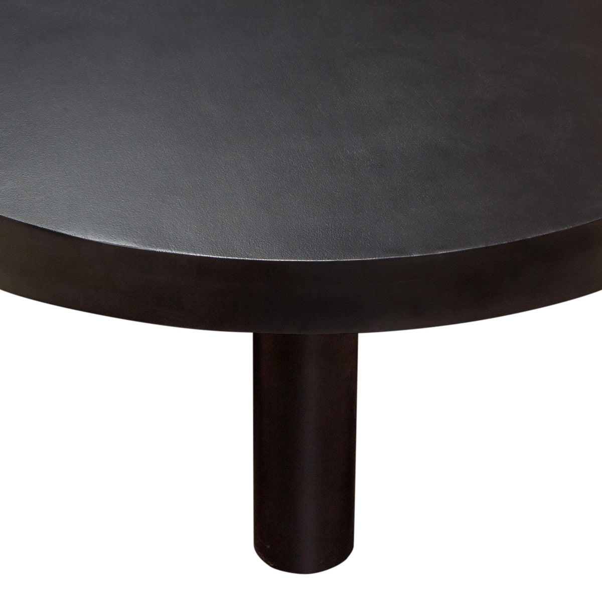 Rune 42" Round Cocktail Table w/ Solid Acacia Wood Top & Iron Leg Base in Black Finish by Diamond Sofa - styled in a staged room by Center Stage Home Design