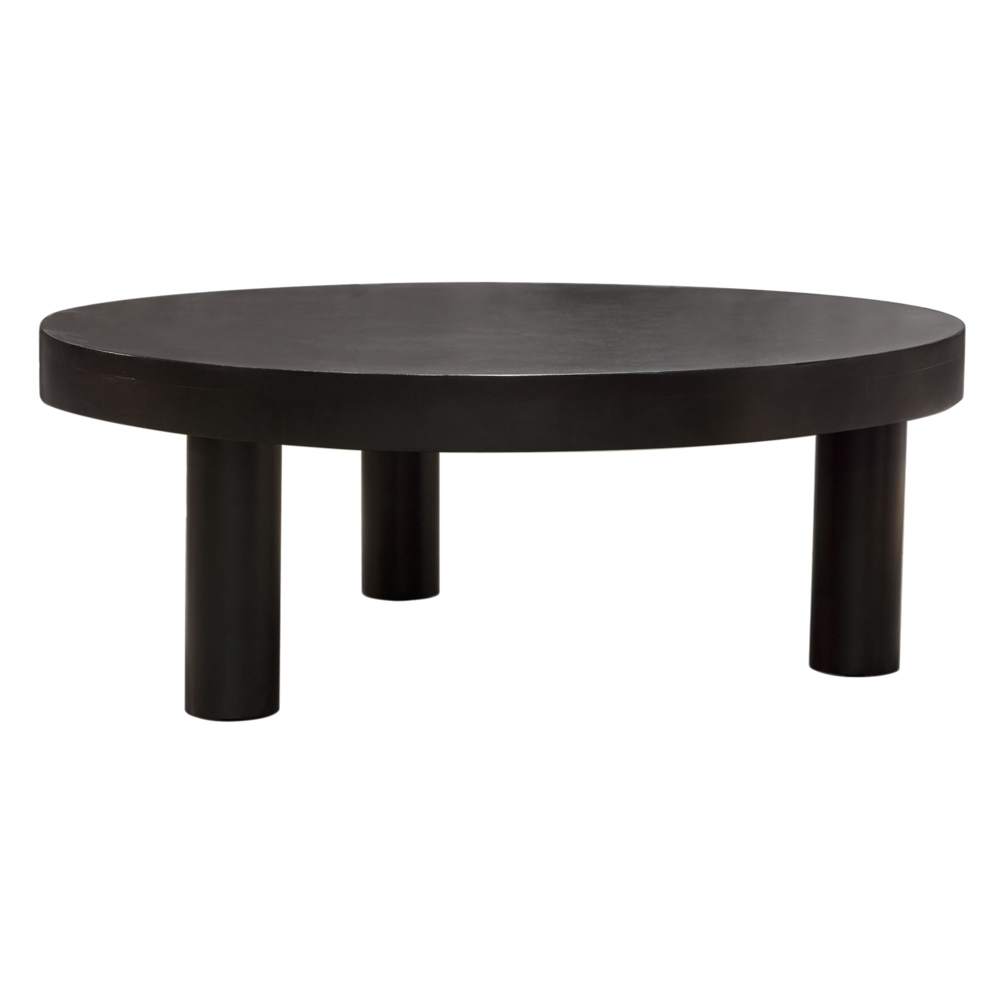 Rune 42" Round Cocktail Table w/ Solid Acacia Wood Top & Iron Leg Base in Black Finish by Diamond Sofa
