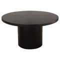 Rune 54" Round Dining Table w/ Solid Acacia Wood Top & Iron Pedestal Base in Black Finish by Diamond Sofa