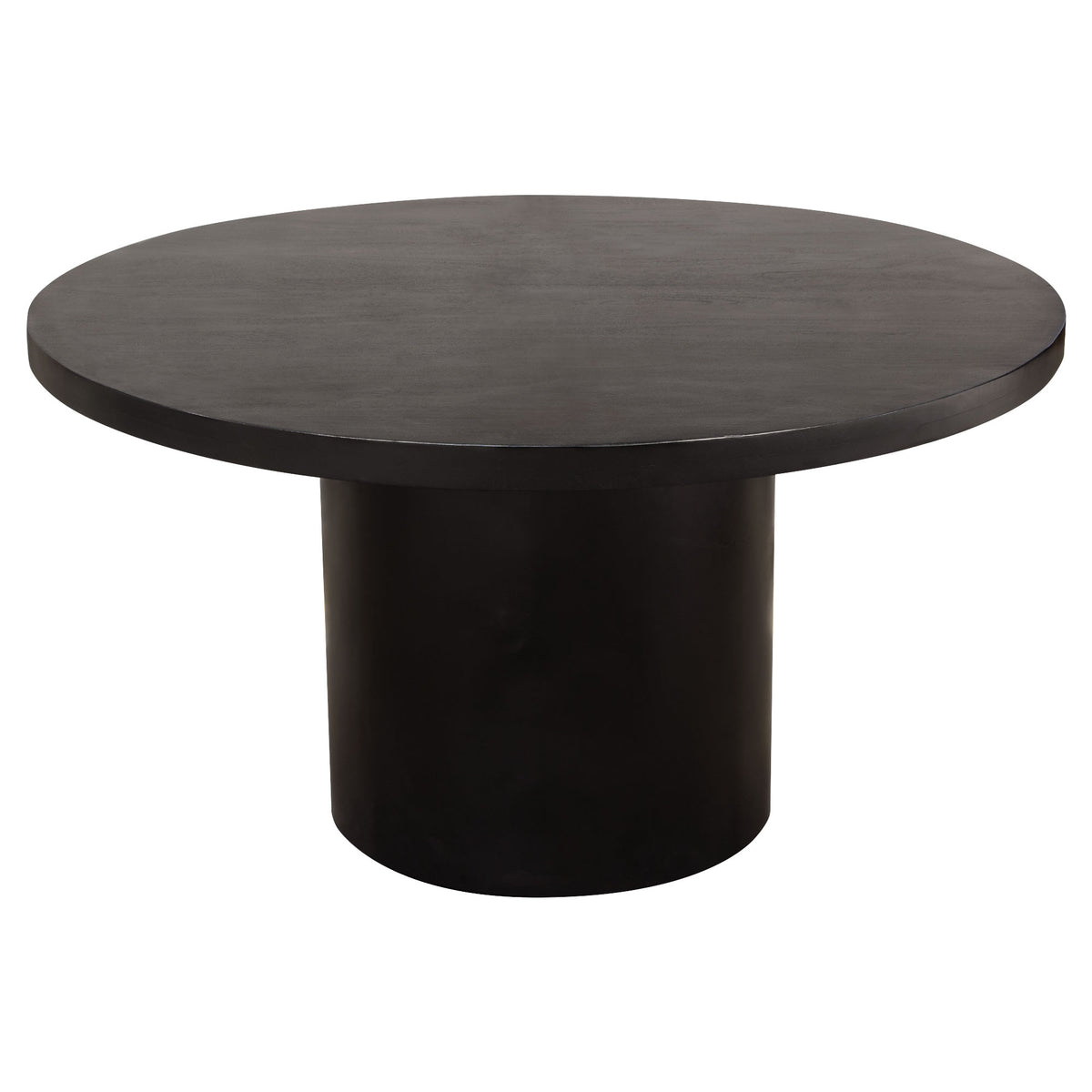 Rune 54" Round Dining Table w/ Solid Acacia Wood Top & Iron Pedestal Base in Black Finish by Diamond Sofa