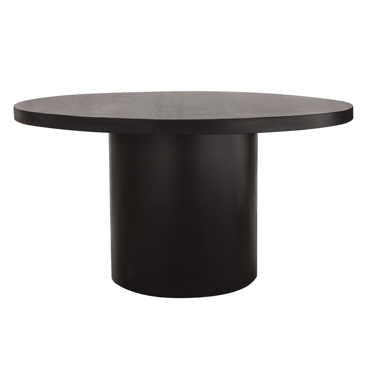 Rune 54" Round Dining Table w/ Solid Acacia Wood Top & Iron Pedestal Base in Black Finish by Diamond Sofa