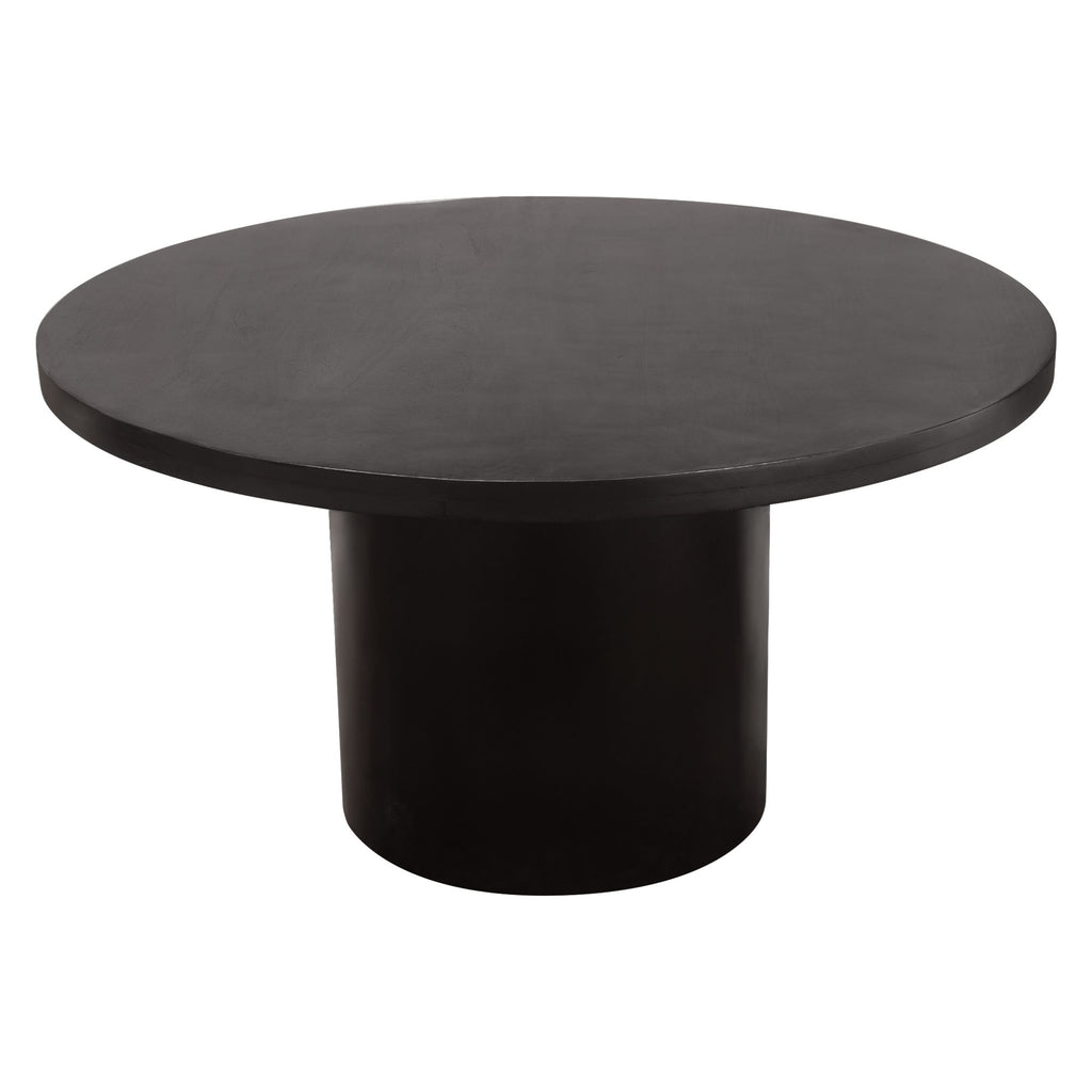 Rune 54" Round Dining Table w/ Solid Acacia Wood Top & Iron Pedestal Base in Black Finish by Diamond Sofa