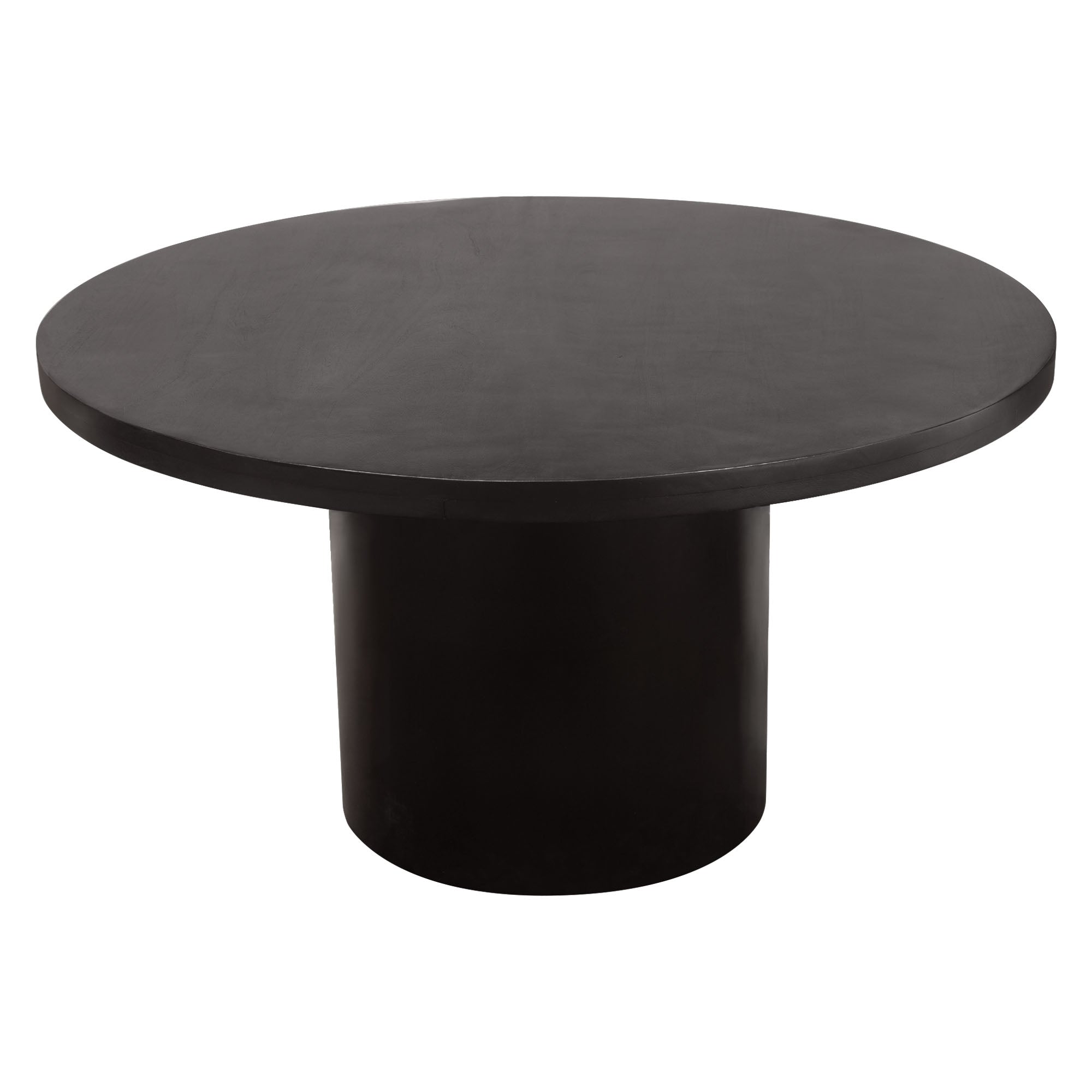 Rune 54" Round Dining Table w/ Solid Acacia Wood Top & Iron Pedestal Base in Black Finish by Diamond Sofa