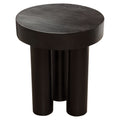 Rune 16" Round End/Accent Table w/ Solid Acacia Wood Top & Iron Leg Base in Black Finish by Diamond Sofa
