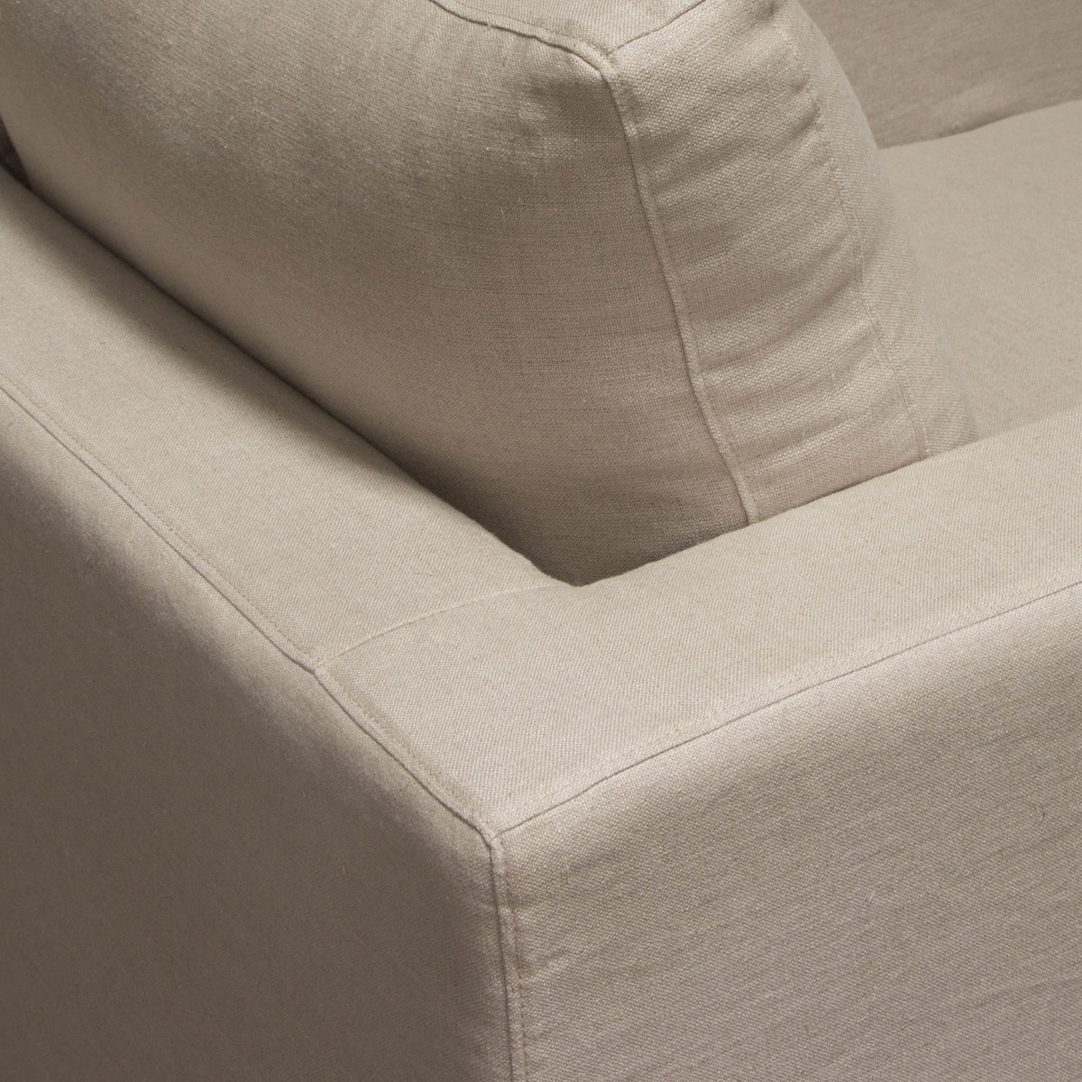 Savannah Slip-Cover Chair in Sand Natural Linen by Diamond Sofa - styled in a staged room by Center Stage Home Design