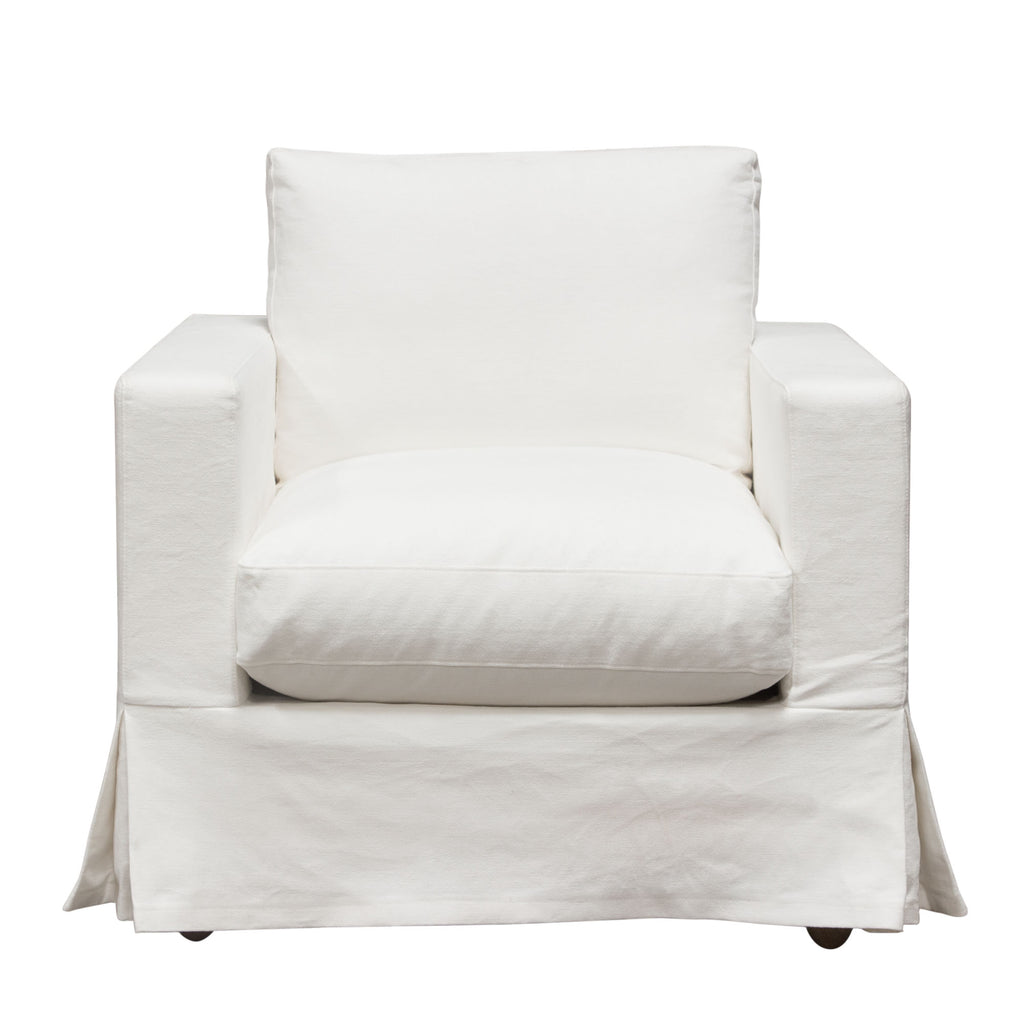 Savannah Slip-Cover Chair in White Natural Linen by Diamond Sofa