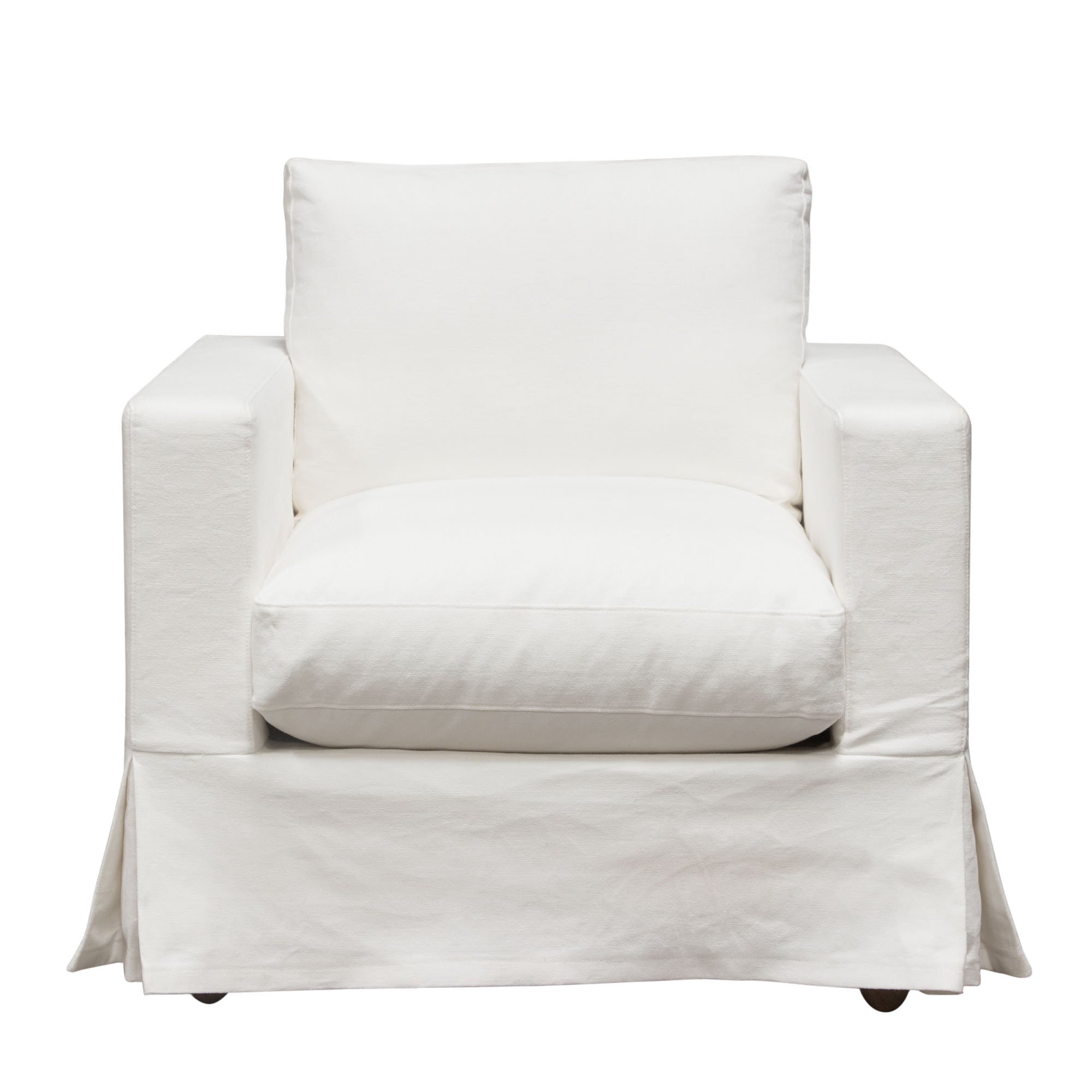 Savannah Slip-Cover Chair in White Natural Linen by Diamond Sofa