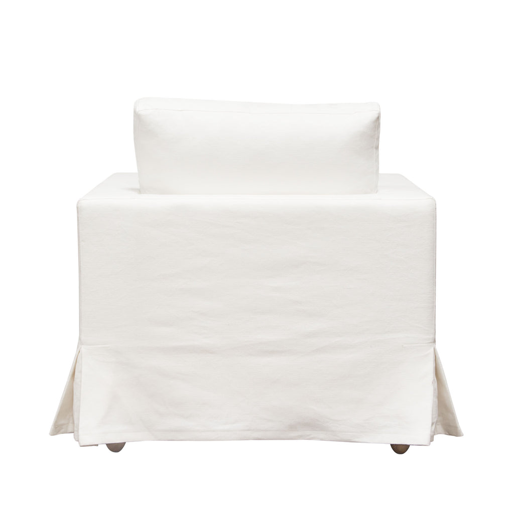 Savannah Slip-Cover Chair in White Natural Linen by Diamond Sofa