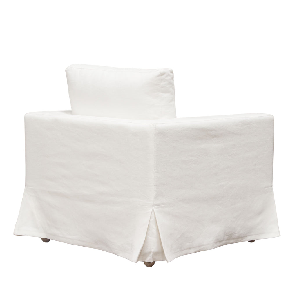 Savannah Slip-Cover Chair in White Natural Linen by Diamond Sofa