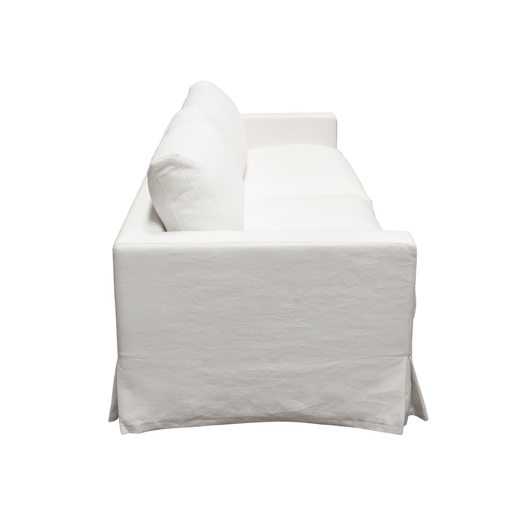 Savannah Slip-Cover Sofa in White Natural Linen by Diamond Sofa