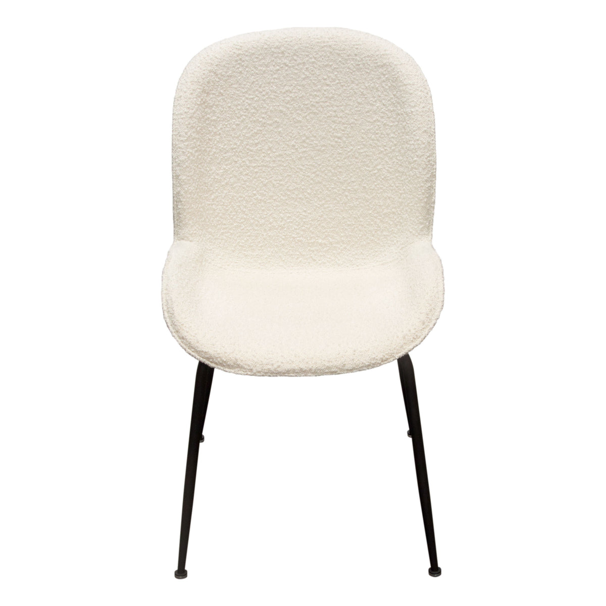 Session 2-Pack Dining Chair in Ivory Boucle w/ Black Powder Coat Metal Leg by Diamond Sofa