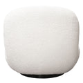 Simone Swivel Accent Chair in White Faux Sheepskin Fabric by Diamond Sofa