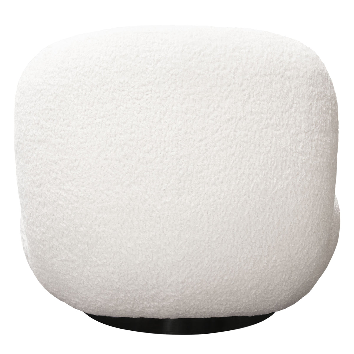 Simone Swivel Accent Chair in White Faux Sheepskin Fabric by Diamond Sofa