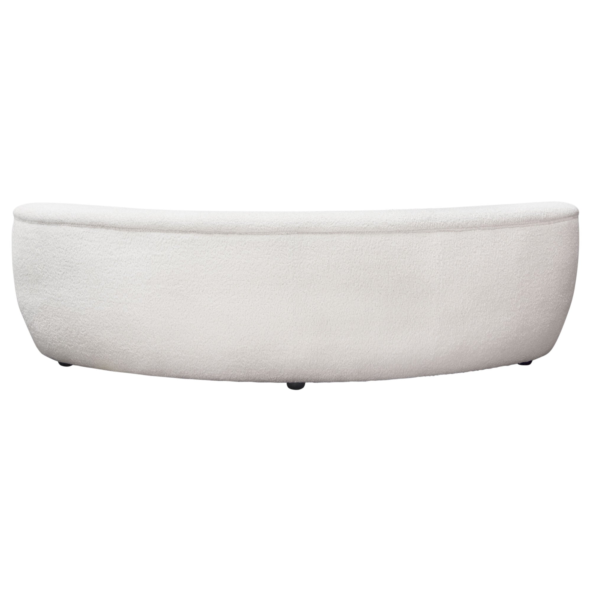 Simone Curved Sofa in White Faux Sheepskin Fabric by Diamond Sofa