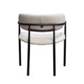 Set of (2) Skyler Dining Chairs in Ivory Boucle Fabric w/ Black Metal Frame by Diamond Sofa