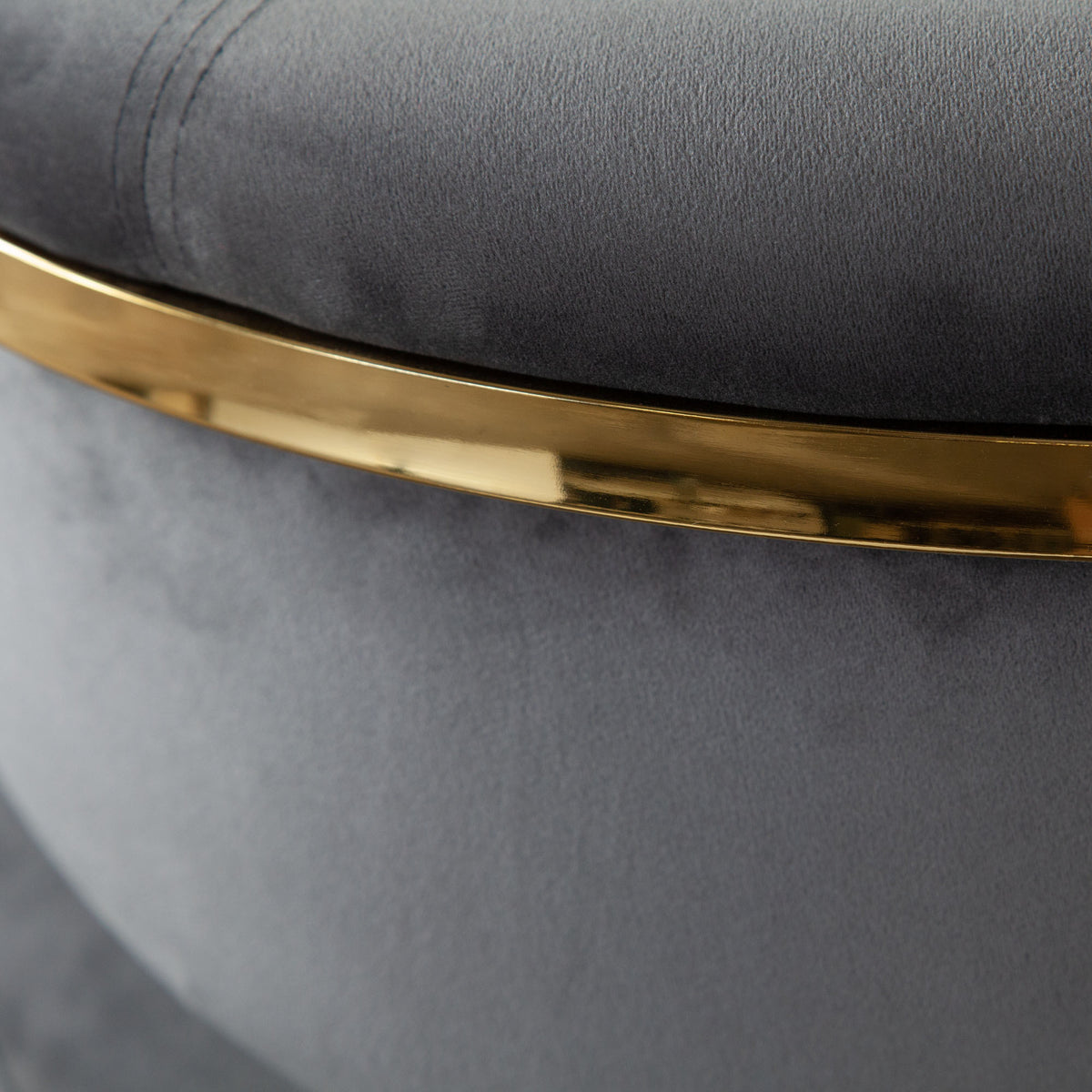 Solstice Counter Height Chair in Grey Velvet w/ Polished Gold Metal Frame by Diamond Sofa - styled in a staged room by Center Stage Home Design