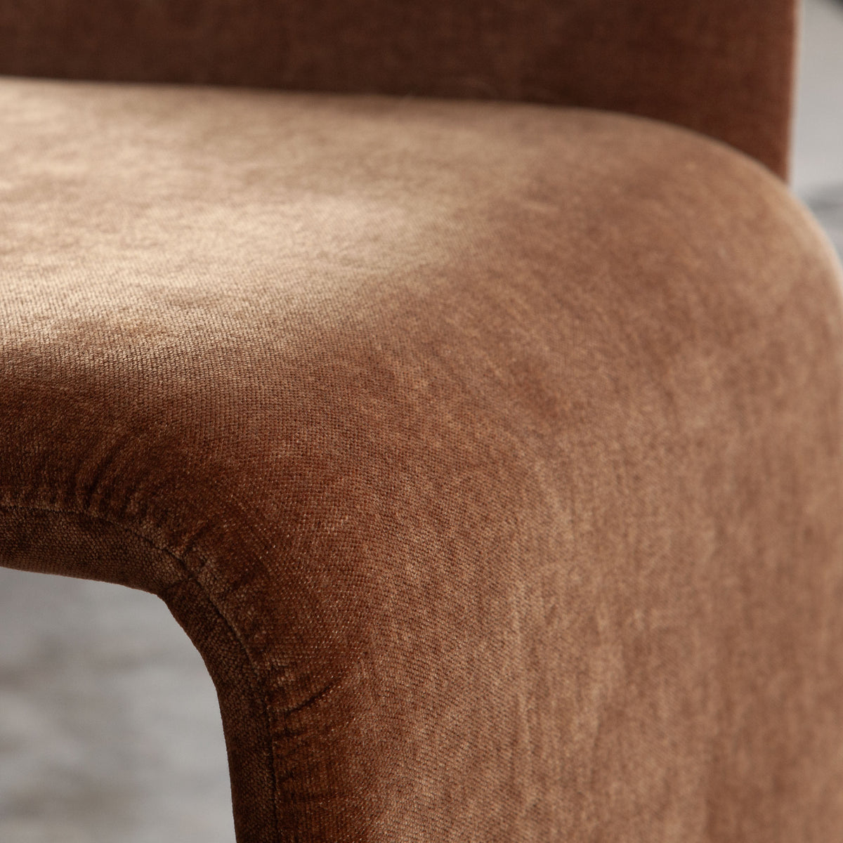Sona Dining Chair in Amber (Burnt Orange) Fabric by Diamond Sofa - styled in a staged room by Center Stage Home Design