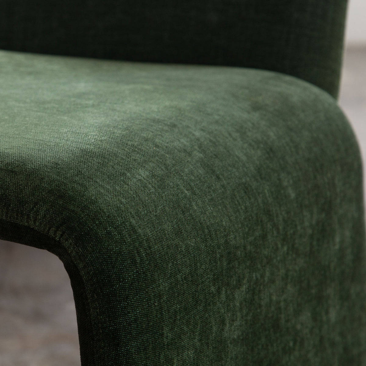 Sona Dining Chair in Spruce Green Fabric by Diamond Sofa - styled in a staged room by Center Stage Home Design