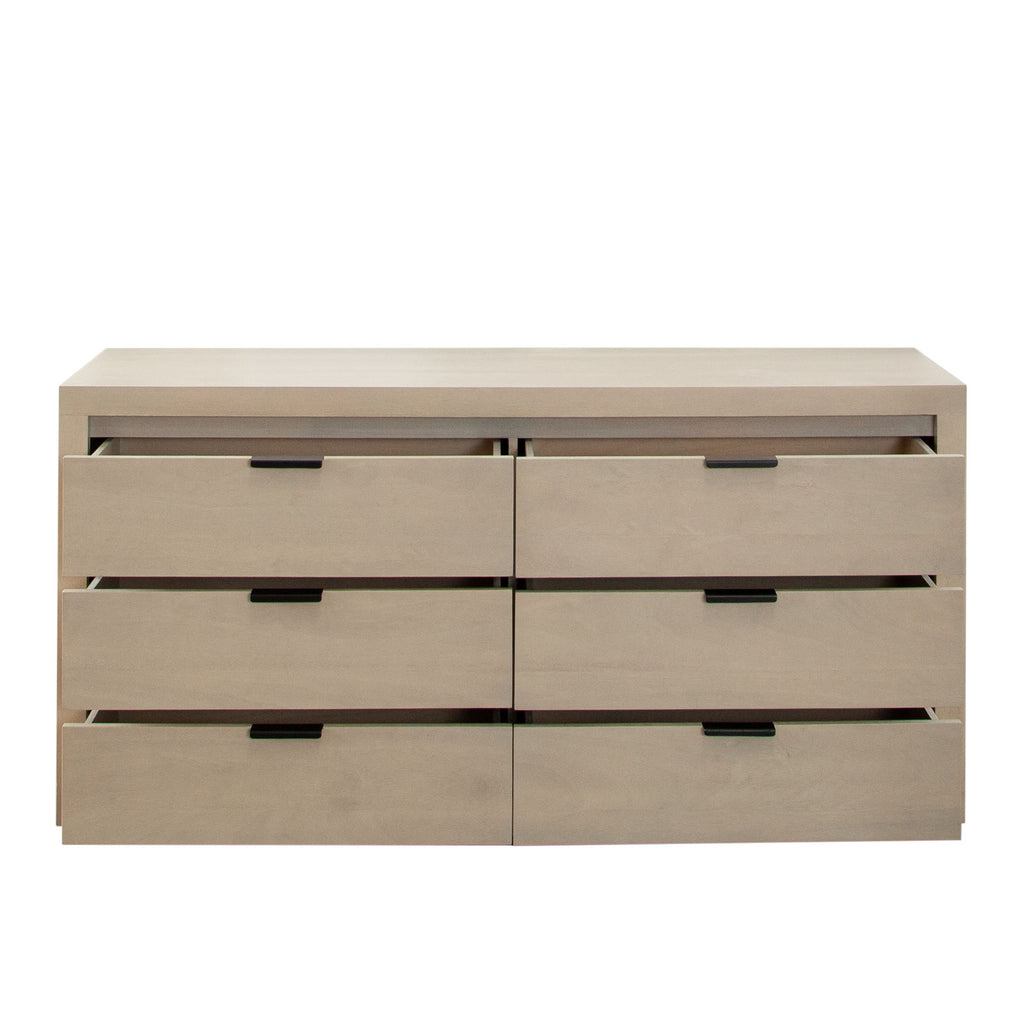 Sonoma 6-Drawer Wood Dresser in Light Natural Grey Wash Finish by Diamond Sofa
