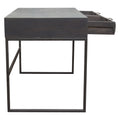 Spectrum 2-Drawer Solid Mango Wood Desk in Smoke Grey Finish w/ Gun Metal Finished Legs by Diamond Sofa