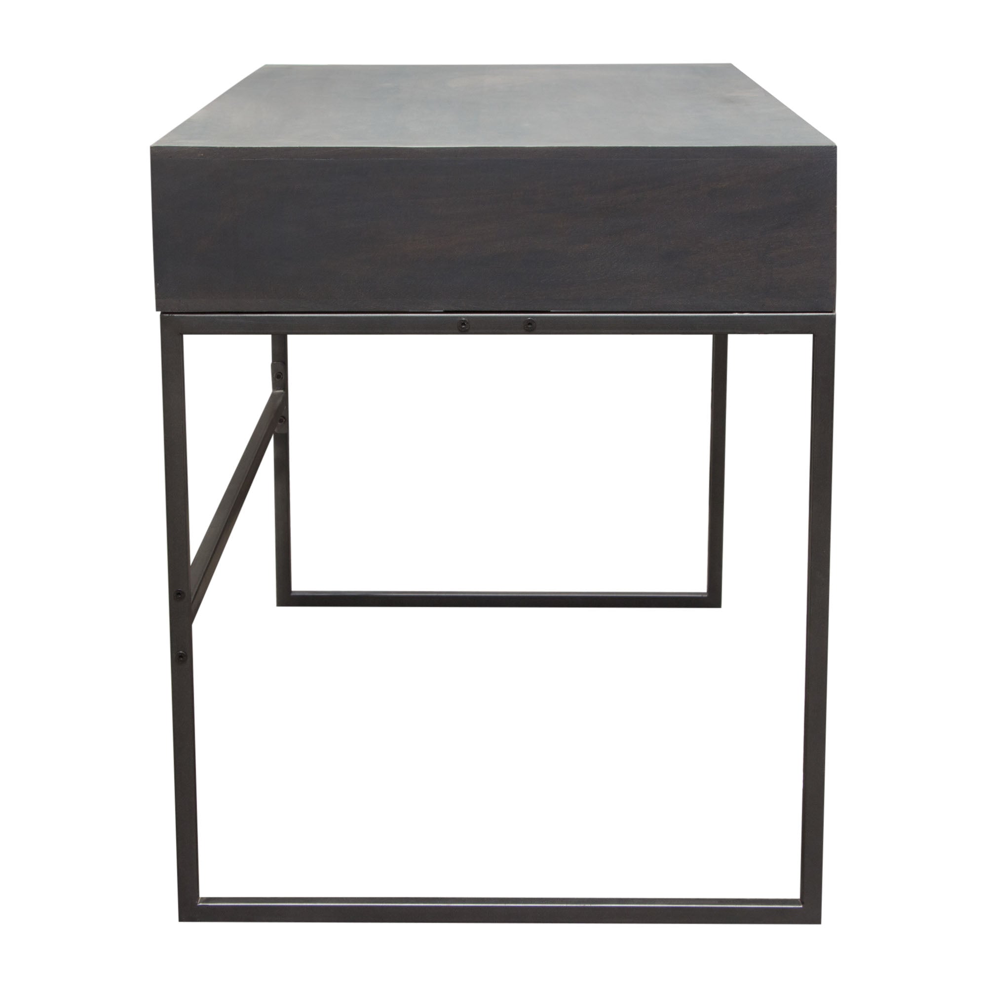 Spectrum 2-Drawer Solid Mango Wood Desk in Smoke Grey Finish w/ Gun Metal Finished Legs by Diamond Sofa