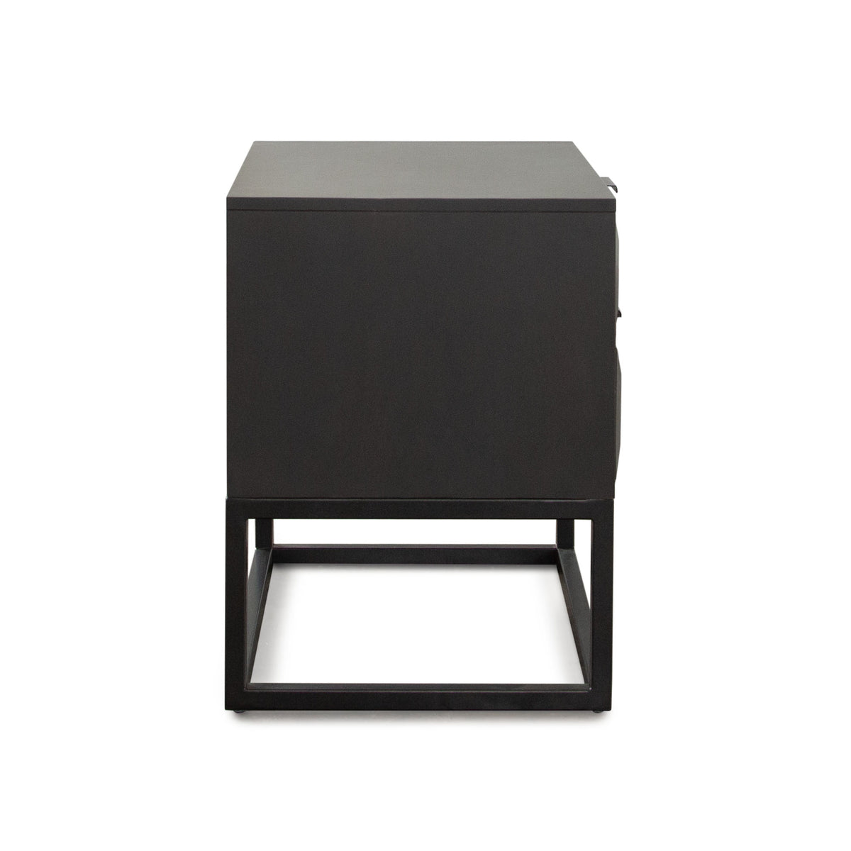 Spectrum 2-Drawer Solid Mango Wood Accent Table in Smoke Grey Finish w/ Gun Metal Finished Legs by Diamond Sofa