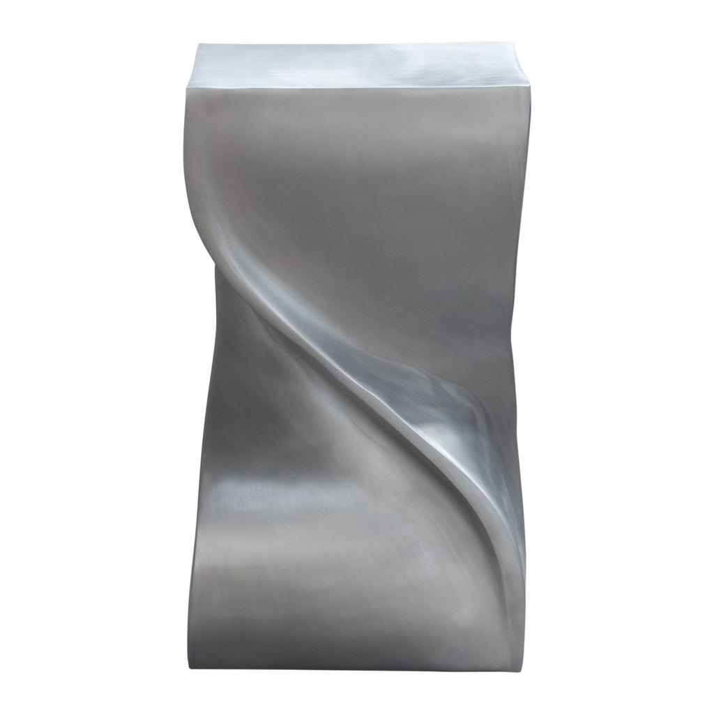 Spire Square Accent Table in Casted Aluminum in Nickel Finish by Diamond Sofa