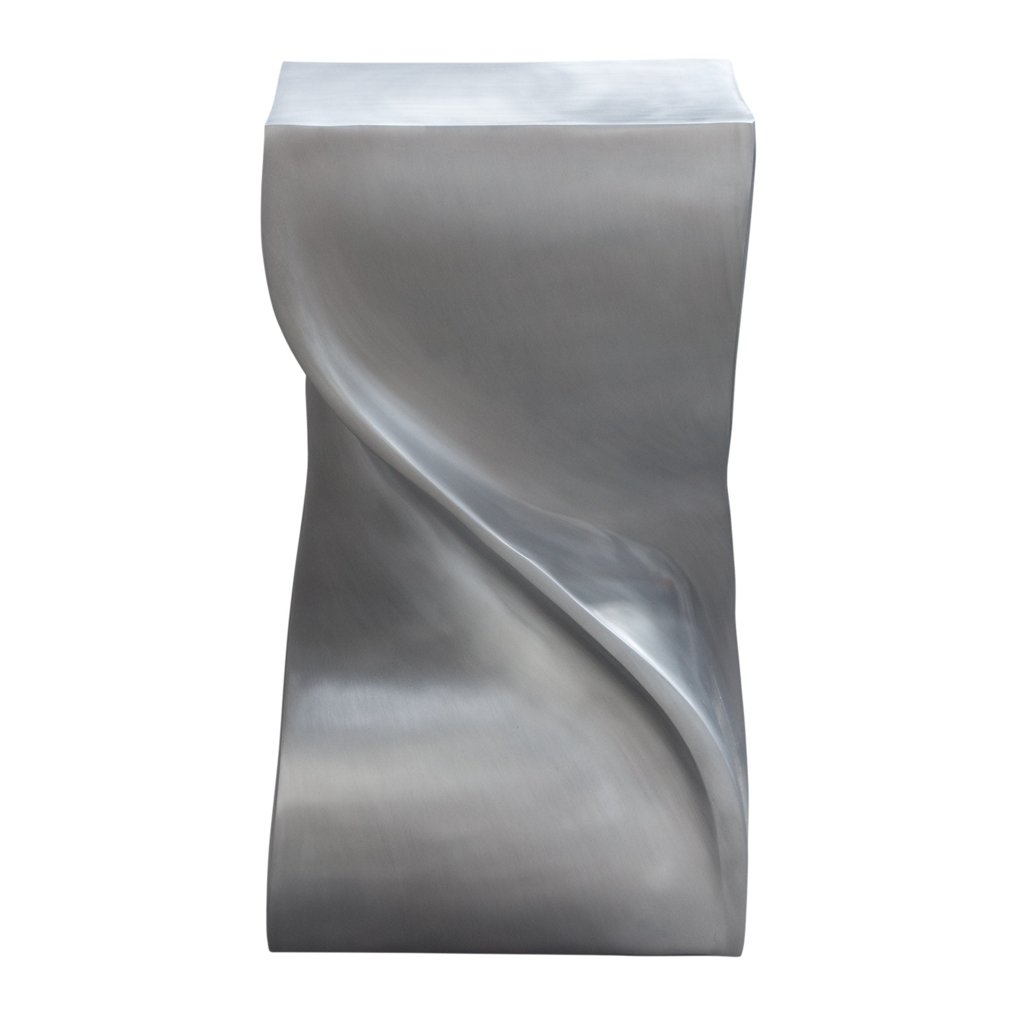 Spire Square Accent Table in Casted Aluminum in Nickel Finish by Diamond Sofa