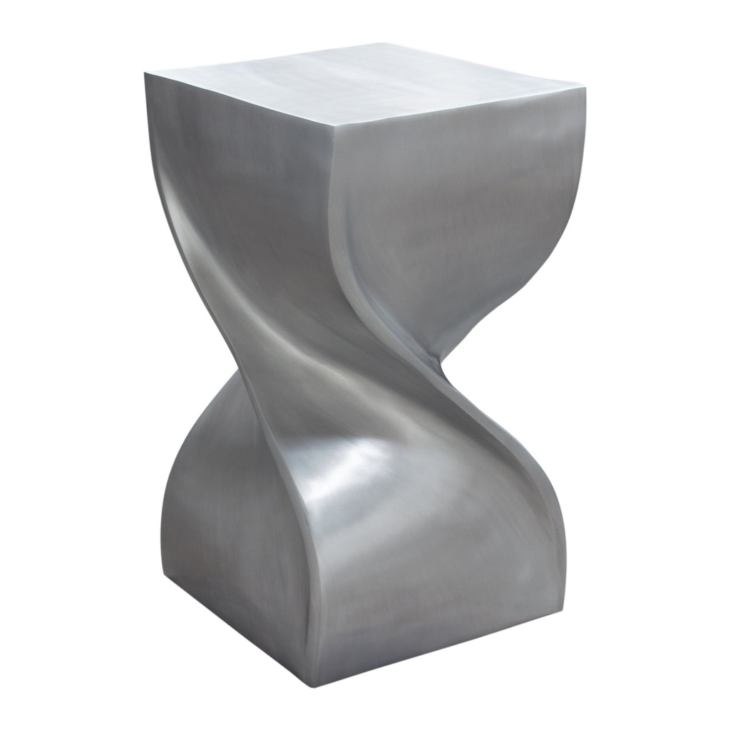 Spire Square Accent Table in Casted Aluminum in Nickel Finish by Diamond Sofa
