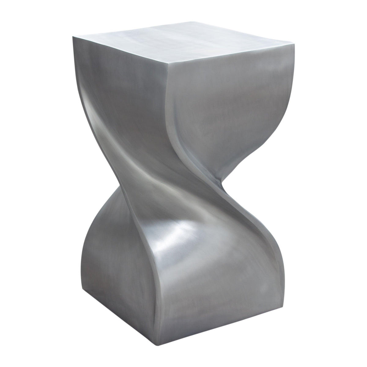 Spire Square Accent Table in Casted Aluminum in Nickel Finish by Diamond Sofa
