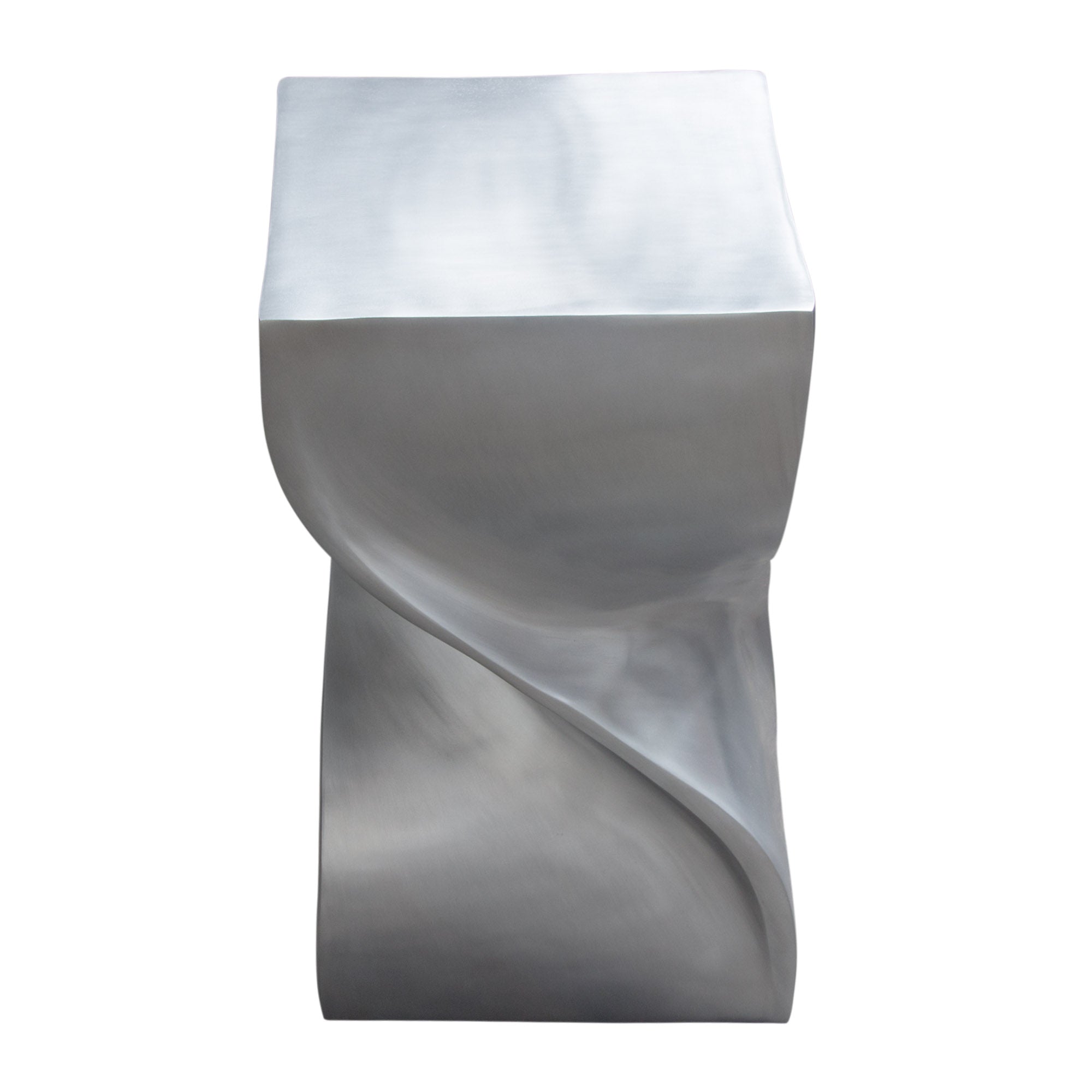 Spire Square Accent Table in Casted Aluminum in Nickel Finish by Diamond Sofa