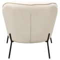 Status Accent Chair in Cream Fabric with Black Powder Coated Metal Leg by Diamond Sofa
