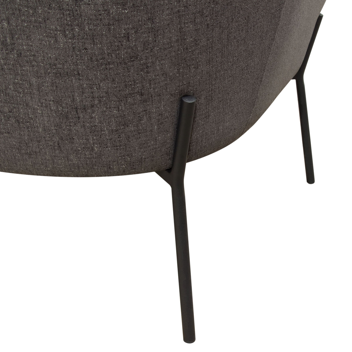 Status Accent Chair in Grey Fabric with Metal Leg by Diamond Sofa - styled in a staged room by Center Stage Home Design