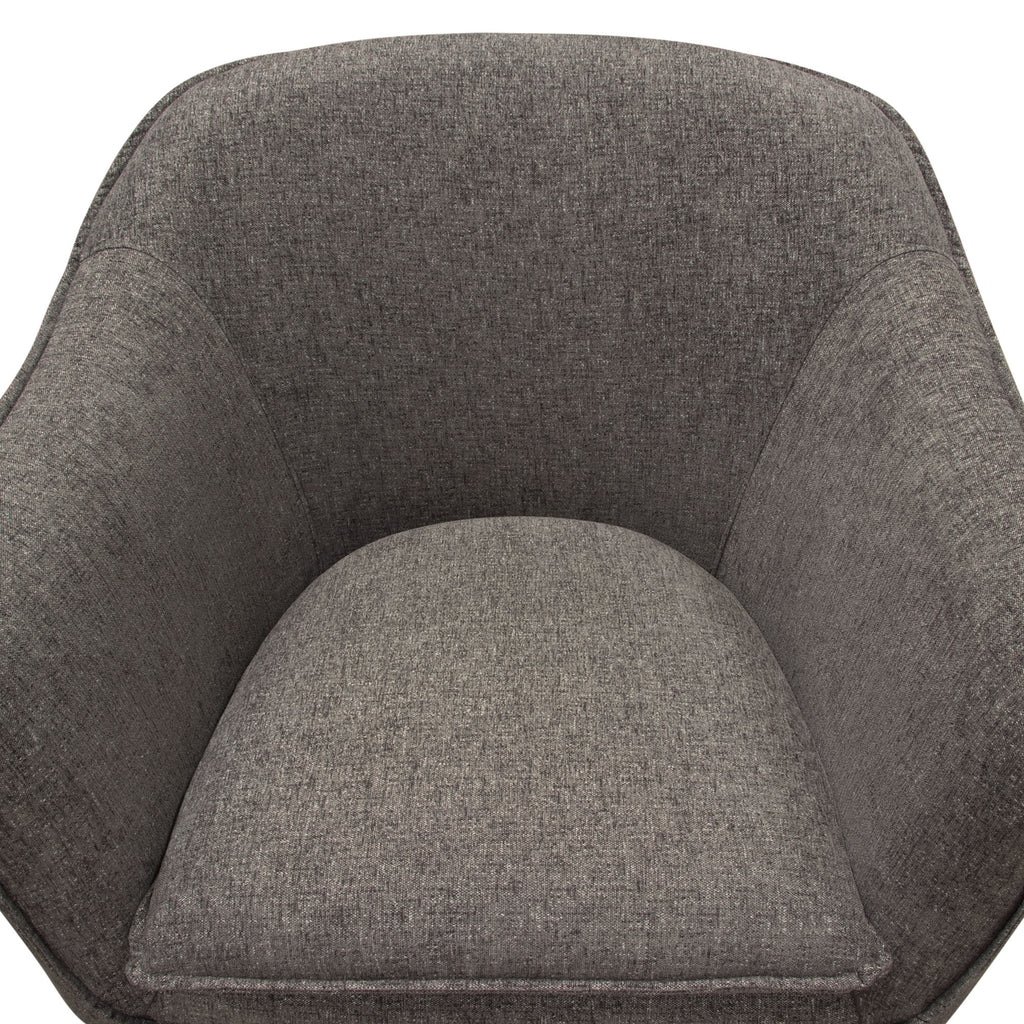 Status Accent Chair in Grey Fabric with Metal Leg by Diamond Sofa - styled in a staged room by Center Stage Home Design