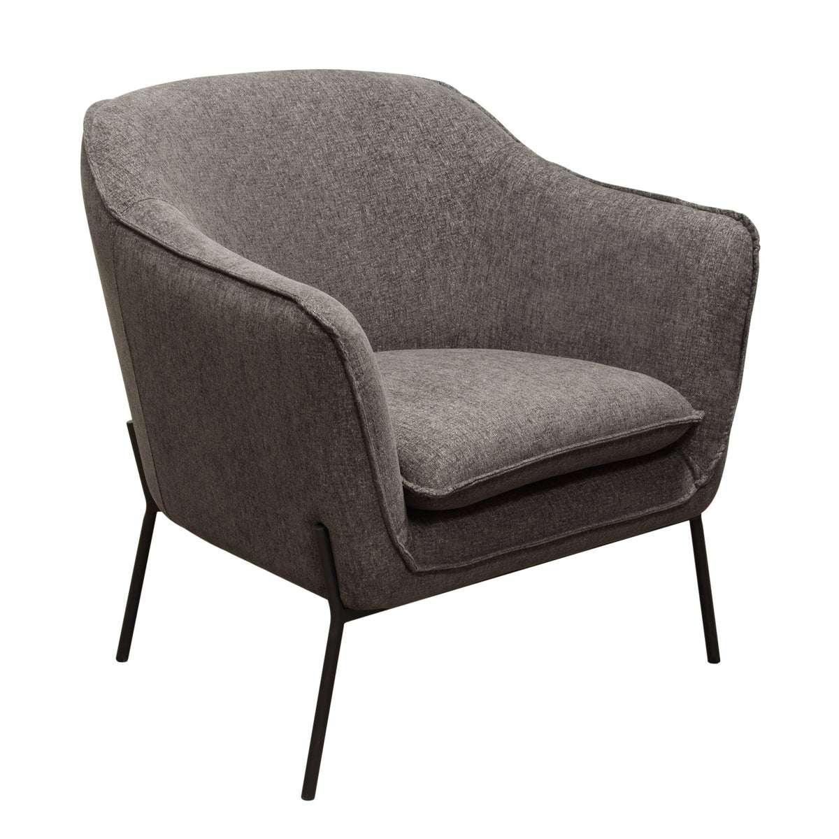 Status Accent Chair in Grey Fabric with Metal Leg by Diamond Sofa
